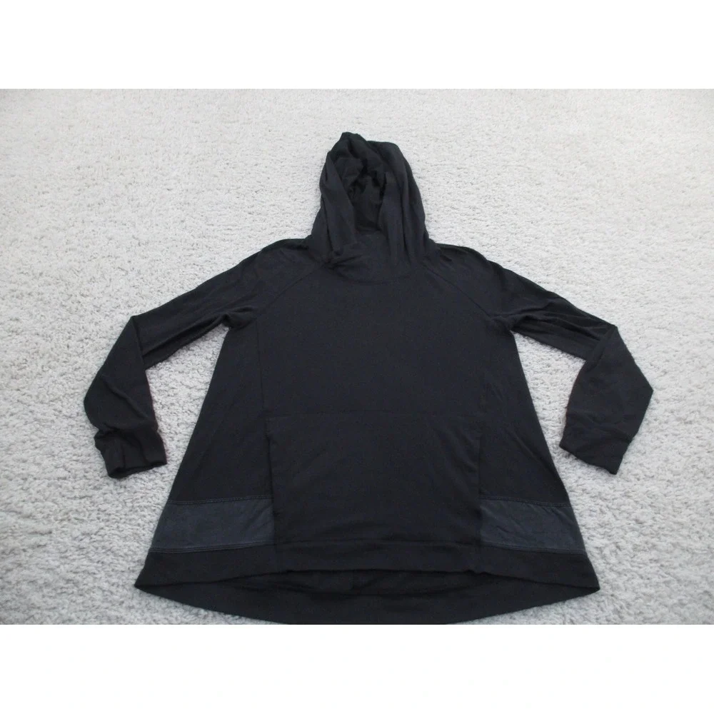 Lululemon Hoodie Womens 4 Black Lightweight Pullover Pocket Gym Run Performance